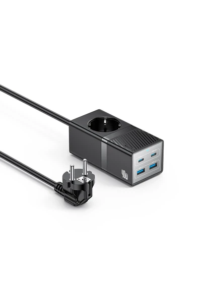 Coverzone Yesido MC35 2500W Uzatma Kablosu, 1.5m, 2x USB 18W + 2x Type-C 20W Çıkışlı Siyah Priz ürün görseli 1