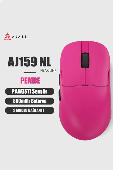 Coverzone Ajazz AJ159 NL Kablosuz Gaming Mouse – 3 Modlu Bağlantı, Ultra Düşük Gecikme, 61g Hafif ürün görseli 1