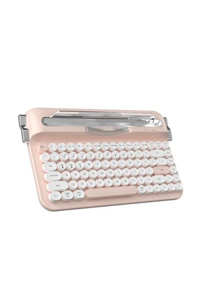 Coverzone Retro Daktilo Klavye Bluetooth & 2.4G, Standlı, Yuvarlak Tuşlu, Ergonomik, Sessiz AJAZZ AF84 ürün görseli 1