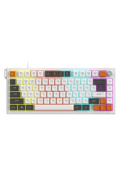 Coverzone AJAZZ AF82 75% Membran Gaming Klavye 3 Mod RGB 4000mAh Su Geçirmez Bluetooth 2.4G ürün görseli 1