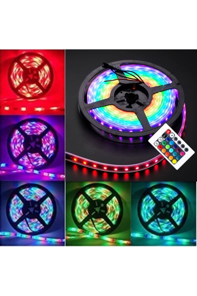 Coverzone 20 Fonksiyonlu Uzaktan Kumandalı Rgb 5 Metre Şerit Renkli Led ürün görseli 1
