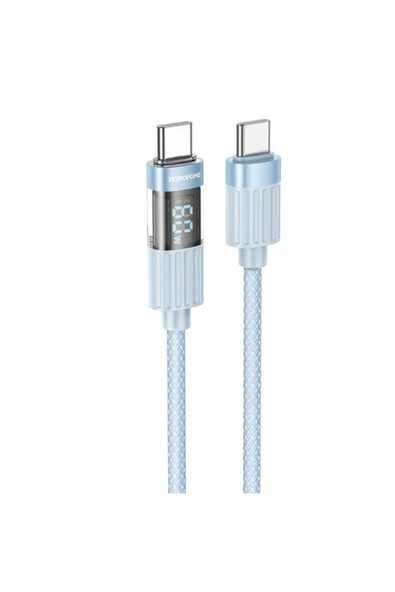 Borofone iPhone ile Uyumlu 60W Şarj ve Data Kablo Type-C to Type-C - 1.2 Metre - BU46 ürün görseli 1
