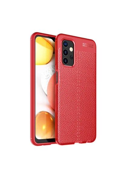 Coverzone Galaxy A32 Uyumlu Kırmızı  Niss Silikon Deri Görünümlü Kılıf ürün görseli 1