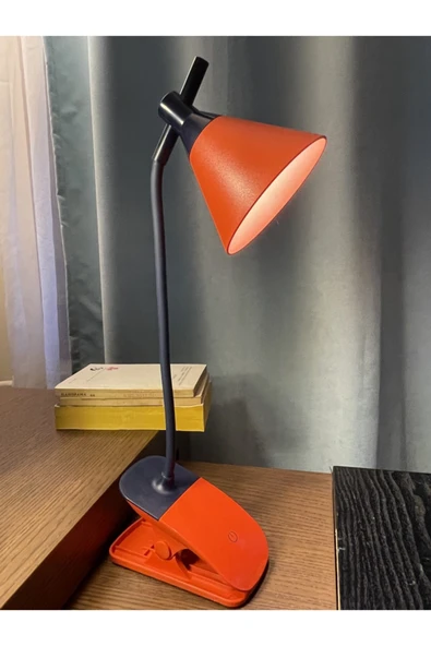 Coverzone Klipsli Dokunmatik Ayarlanabili Led Işık Masa Lambası 40cm Kırmızı ürün görseli 1