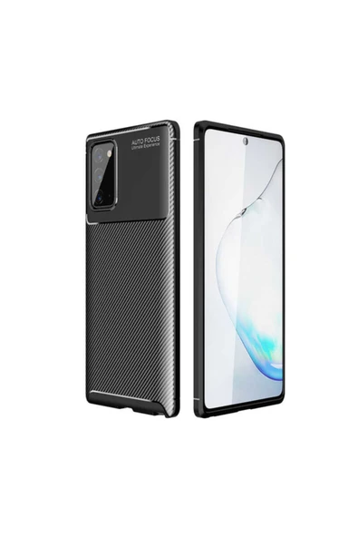 Coverzone Galaxy Note 20 Kılıf Karbon Delüx Tpu Silikon Dlx Siyah ürün görseli 1