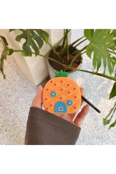 Coverzone Samsung Galaxy Buds Live Ile Uyumlu Karakter Görünümlü Cartoon Kılıf Pineapple ürün görseli 1