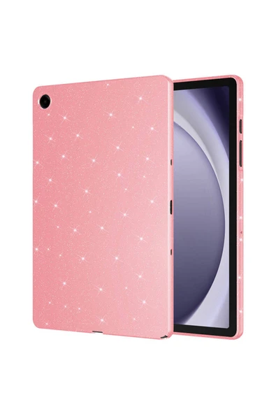 Coverzone Galaxy Tab S9 FE İle Uyumlu Yüksek Kalite Simli Parlak Görünümlü Tablet Koton Kılıf Shimmer Pembe ürün görseli 1