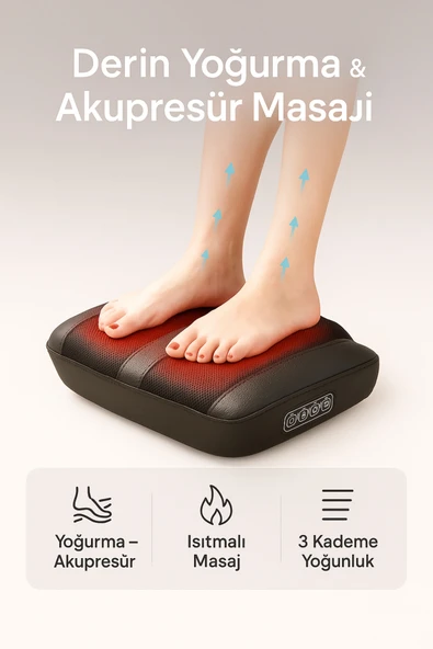 Coverzone Shiatsu Ayak Masaj Aleti – Yoğurma, Akupresür, Isıtma ve Çok Kademeli Masaj Rolleri | ZXL-18 ürün görseli 1