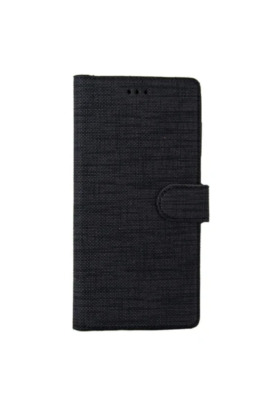 Coverzone Galaxy S20 uyumlu Fe Standlı Kartvizitli Ve Para Gözlü Kumaş Desen Siyah ürün görseli 1