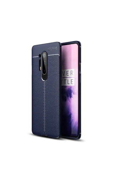 Coverzone One Plus 8 Pro Kılıf Niss Silikon Deri Görünümlü Lacivert ürün görseli 1