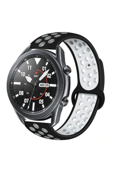 Coverzone Siyah Watch 3 45mm Delikli  Spor Akıllı Saat Kordon ürün görseli 1