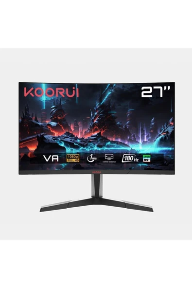Koorui 27" 27E6CA 180Hz 1ms Va Fhd (Hdmı, Displayport) Curved Gaming Monitör ürün görseli 1