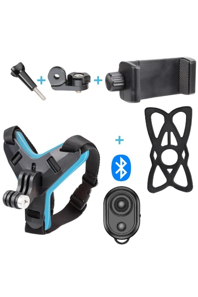 Coverzone Bluetooth Kumandalı Aksiyon Kamera ve Telefon Tutucu Kask Aparatı DER-45 ürün görseli 1