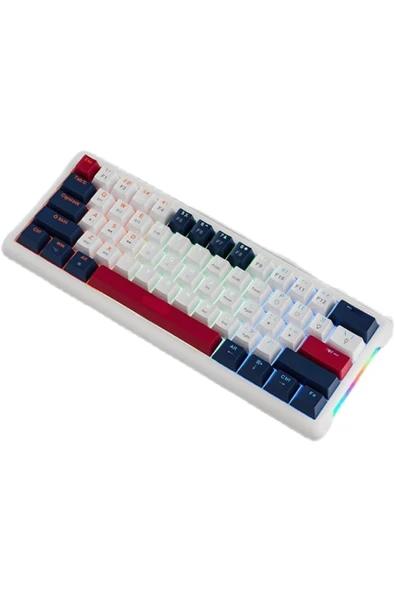 Coverzone Leaven K610 Mini Kablolu Mekanik RGB Işıklı Klavye 61 Tuşlu Kırmızı Switch Q Klavye 10cm x 29cm ürün görseli 1