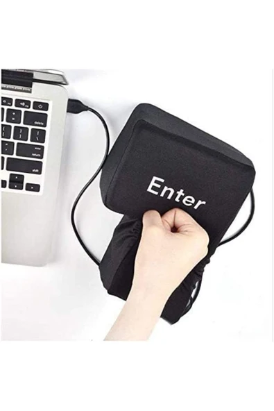 Coverzone Enter Yastık Tuşu USB, Büyük Yastıklı Fiziksel Enter Butonu, Siyah ürün görseli 1