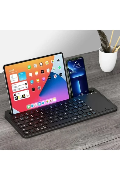 Coverzone Şarjlı Bluetooth TouchPad Türkçe Q Klavye iPad Pro 12.9 Uyumlu Tablet ve Telefon Bağlantı ZR731 ürün görseli 1