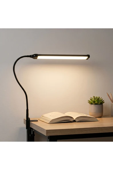 Coverzone Led Masa Lambası - 12W USB, Esnek Kol, Klipsli, 3 Renk Sıcaklığı, Kısılabilir Dimmerli SY-555 ürün görseli 1