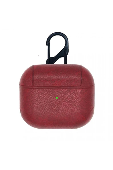 Coverzone 3 Için Brayn Style Kulaklık Koruyucu Çengelli Suni Deri Kılıf Kırmızı ürün görseli 1
