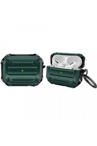 Coverzone Pro Için  Kulaklık Koruyucu Çengelli Greenwood Armor Silikon Kılıf Koyu Yeşil ürün görseli 1