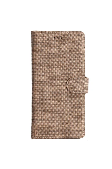 Coverzone Galaxy S21 Ultra Standlı Kartvizitli Ve Para Gözlü Kumaş Desen Cüzdan Kılıf Gold ürün görseli 1