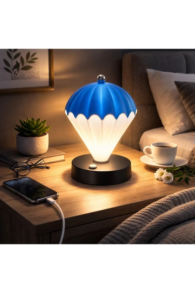 Coverzone Şarjlı Dokunmatik LED Masa Lambası Type-C Dekoratif Gece Lambası Komodin | PC-8300 ürün görseli 1