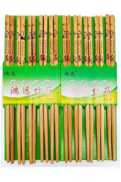 Coverzone Bambu Organik Chopstick Yemek Çubuğu Haşi 10 Çift Uzak Doğu Japon Tip ürün görseli 1