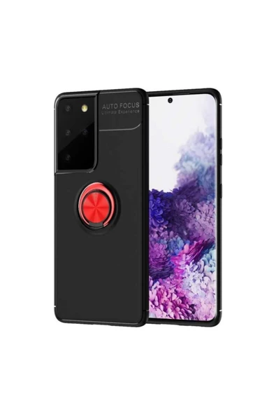 Coverzone Galaxy S21 Ultra Novel Silikon Kılıf Siyah-kırmızı ürün görseli 1