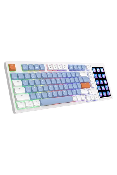 Coverzone Ajazz Akp815 %75 Low Profile Mekanik Klavye 4.33'' Led Dokunmatik Ekran Programlanabilir Rgb Gasket ürün görseli 1