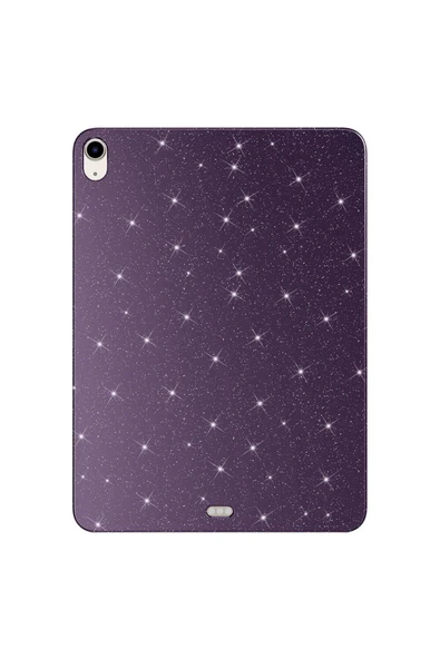 Coverzone iPad Air 11 2024 İle Uyumlu Yüksek Kalite Simli Parlak Görünümlü Tablet Koton Kılıf Shimmer Mor ürün görseli 1