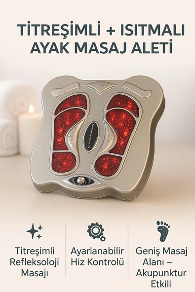 Coverzone Ayak Masaj Cihazı – Titreşimli Refleksoloji, Isıtma ve Ayarlanabilir Hızlı Masaj | SL-8865C ürün görseli 1