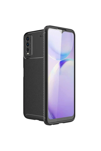 Coverzone Vivo Y20s Kılıf Karbon Delüx Tpu Silikon Siyah ürün görseli 1