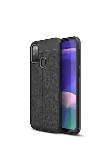 Coverzone Galaxy M21 Kılıf Niss Silikon Deri Görünümlü Siyah ürün görseli 1