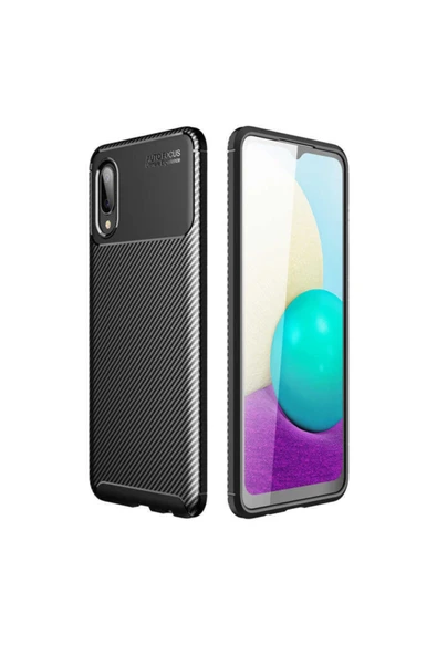 Coverzone Galaxy A02 Kılıf Karbon Delüx Tpu Silikon Siyah ürün görseli 1