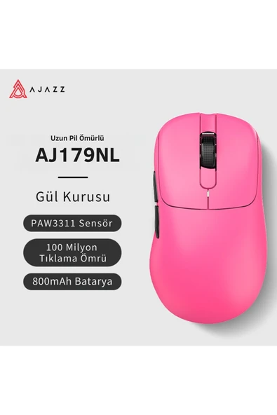 Coverzone Ajazz AJ179 NL Kablosuz Oyuncu Mouse – 3 Modlu, 26000 DPI PAW3395, 1000Hz, 800mAh Batarya ürün görseli 1