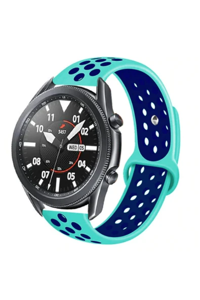 Coverzone Turkuaz Galaxy Watch 3 45mm Delikli Spor Akıllı Saat Kordon ürün görseli 1