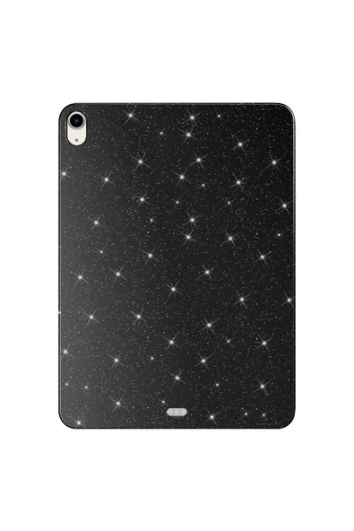 Coverzone iPad 11.Nesil 2025 İle Uyumlu Yüksek Kalite Simli Parlak Görünümlü Tablet Koton Kılıf Shimmer Siyah ürün görseli 1