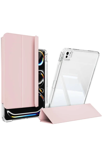 Coverzone iPad Air 13 2025 M3 İle Uyumlu İyi Kalite Kılıf Magnetik Ayrılabilen Airbagli Z-Sliding Tablet Kılıf ürün görseli 1