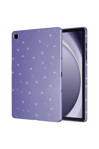 Coverzone Galaxy Tab S10 Lite İle Uyumlu Yüksek Kalite Simli Parlak Görünümlü Tablet Koton Kılıf Shimmer Mor ürün görseli 1