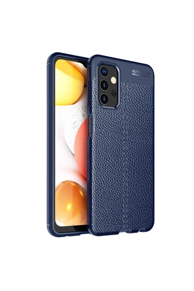Coverzone Galaxy A32 Uyumlu Niss Silikon Deri Görünümlü Lacivert Kılıf ürün görseli 1