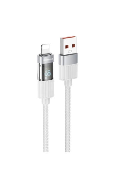 Borofone iPhone ile Uyumlu 2.4A Şarj ve Data Kablo USB to Lightning - 1.2 Metre - BU46 ürün görseli 1