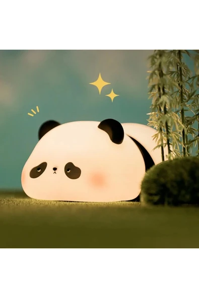Coverzone Silikon Panda Mini Gece Lambası Yumuşak Işık Ayarlanabilir Çocuk Odası Yatak Lambası Dekor | YH301 ürün görseli 1