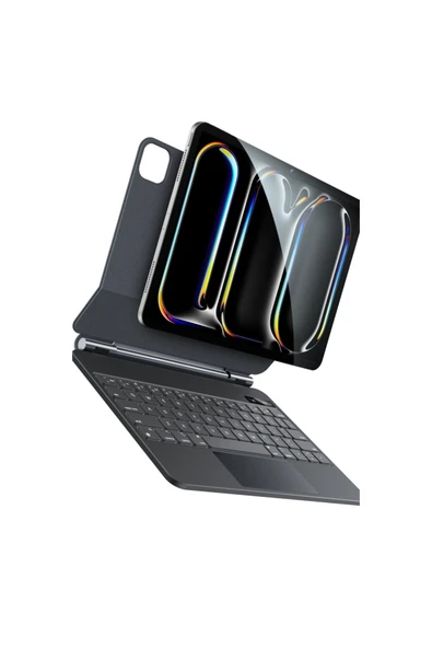 Coverzone iPad Pro 13 inch (2024) ile Uyumlu Case Magic Keyboard Folio Utra Slim Klavyeli Tablet Kılıfı KB31 ürün görseli 1