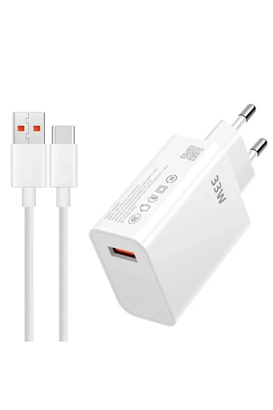 Coverzone Type-C Kablolu Hızlı Şarj Cihazı Duvar Şarj Cihazı USB Çıkışlı Tablet ve Telefon Şarj Aleti TRW420 ürün görseli 1