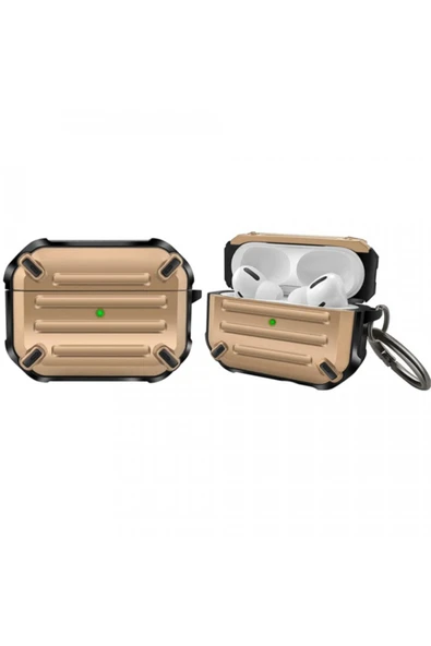 Coverzone Pro  Kulaklık Koruyucu Çengelli Greenwood Armor Silikon Kılıf Gold ürün görseli 1