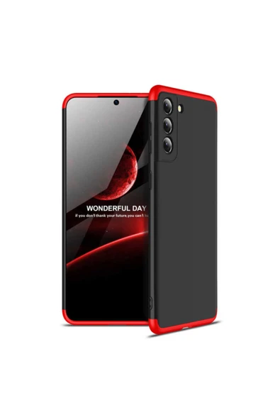 Coverzone Galaxy S21 Plus Kılıf Soft Hard Koruma Ays Siyah-kırmızı ürün görseli 1