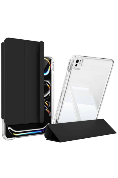 Coverzone iPad Pro 13 2024 İle Uyumlu İyi Kalite Kılıf Magnetik Ayrılabilen Probagli Z-Sliding Tablet Kılıf ürün görseli 1