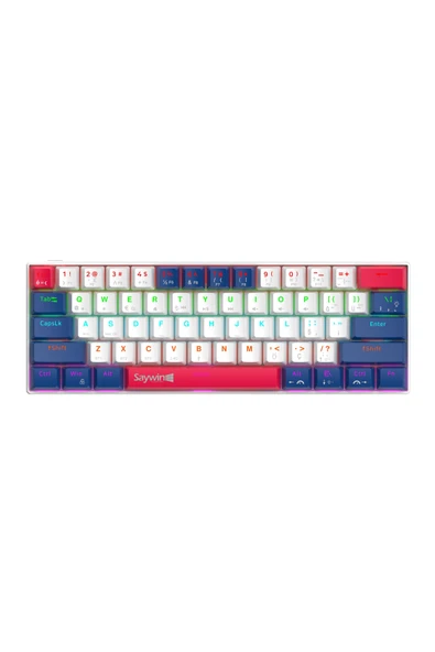 SAYWİN 3 Modlu Türkçe Q Tuş Dizilimi RGB Mekanik Oyuncu Klavye KB610 Beyaz Lacivert ürün görseli 1