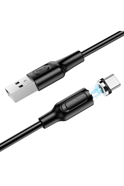 Borofone Manyetik Uçlu Iphone 15 Serisi Samsung Uyumlu Type C 1 Metre Şarj Kablo Mıknatıs Uçlu Şarj Kablo ürün görseli 1
