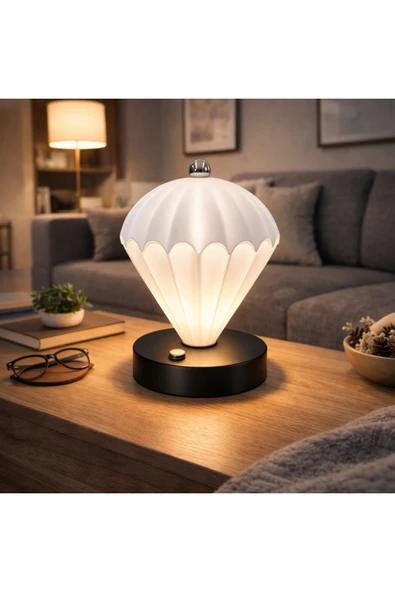 Coverzone Şarjlı Dokunmatik LED Masa Lambası Type-C Dekoratif Gece Lambası Komodin | PC-8300 ürün görseli 1