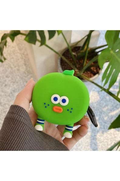 Coverzone Samsung Galaxy Buds Live Ile Uyumlu Karakter Görünümlü Cartoon Kılıf Green Tomato ürün görseli 1